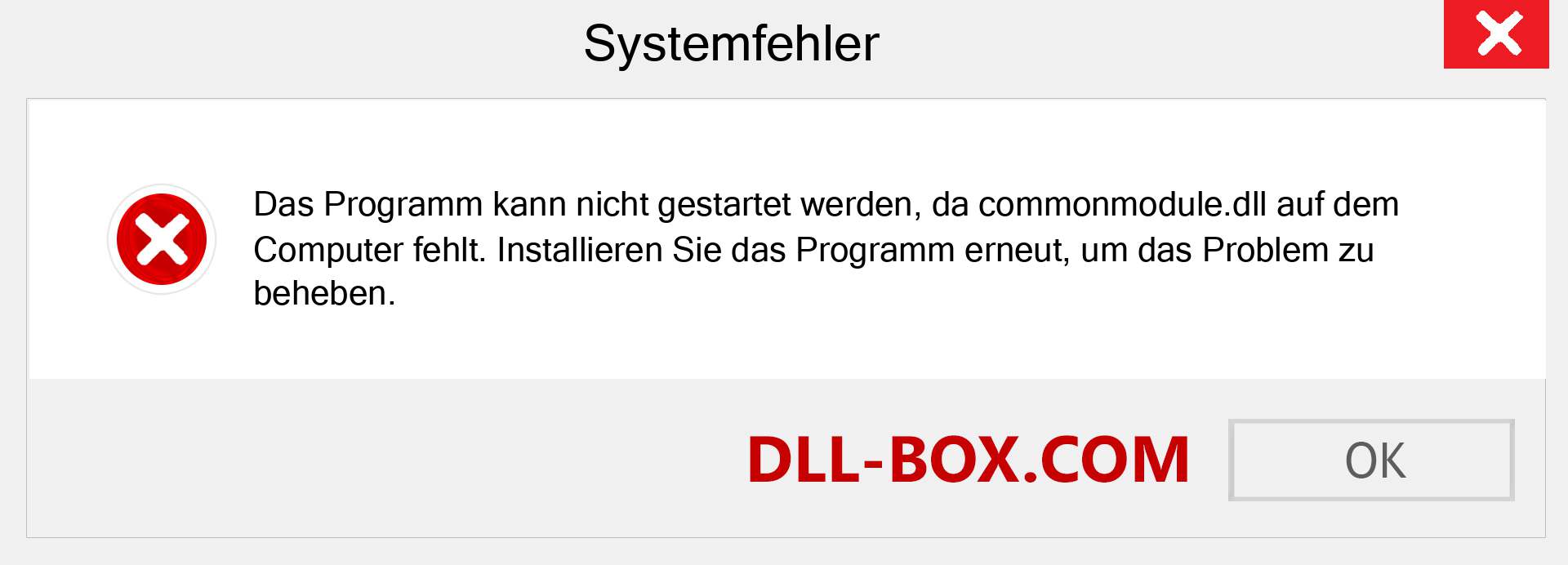 commonmodule.dll-Datei fehlt?. Download für Windows 7, 8, 10 - Fix commonmodule dll Missing Error unter Windows, Fotos, Bildern