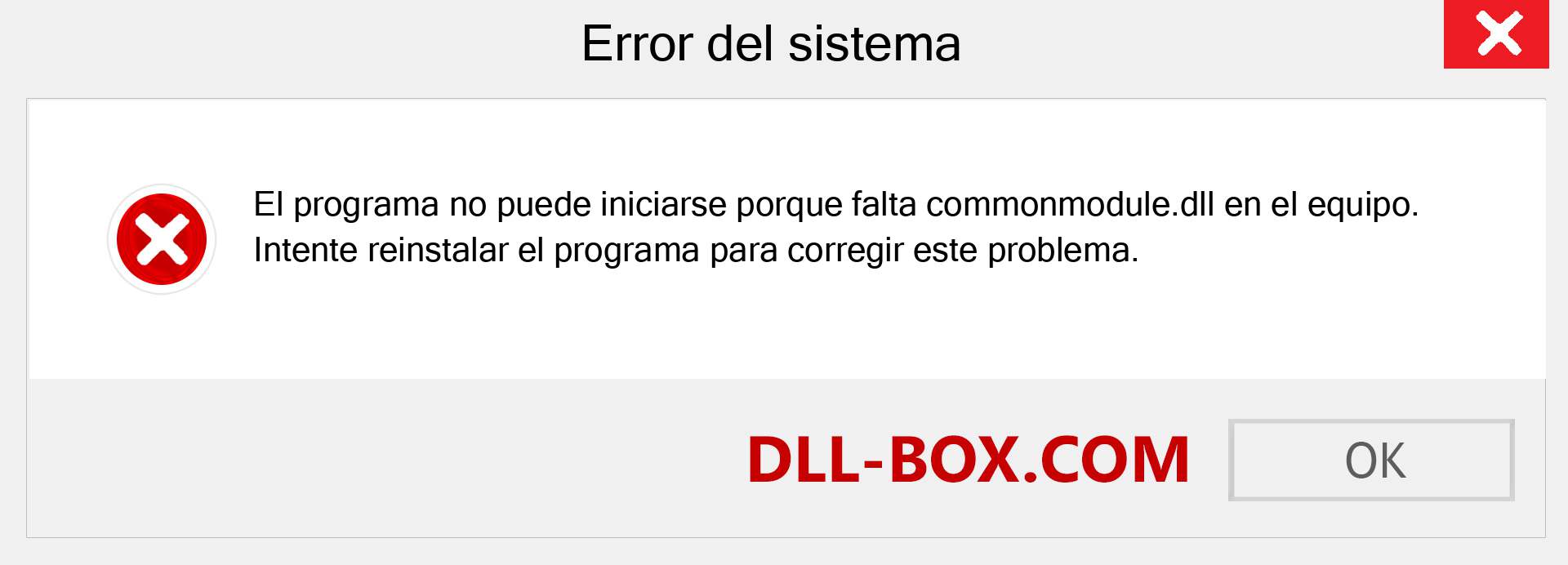 ¿Falta el archivo commonmodule.dll ?. Descargar para Windows 7, 8, 10 - Corregir commonmodule dll Missing Error en Windows, fotos, imágenes