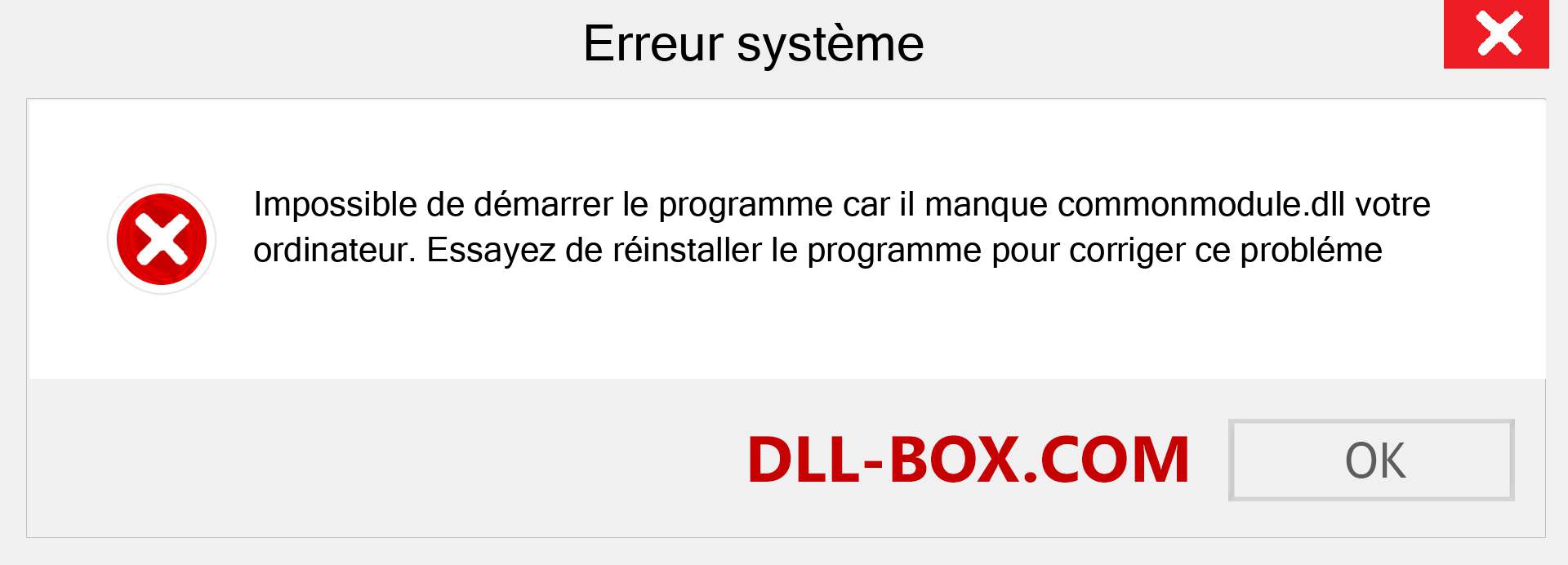 Le fichier commonmodule.dll est manquant ?. Télécharger pour Windows 7, 8, 10 - Correction de l'erreur manquante commonmodule dll sur Windows, photos, images